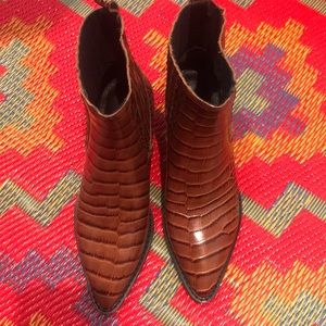 Croc/alligator print boots
